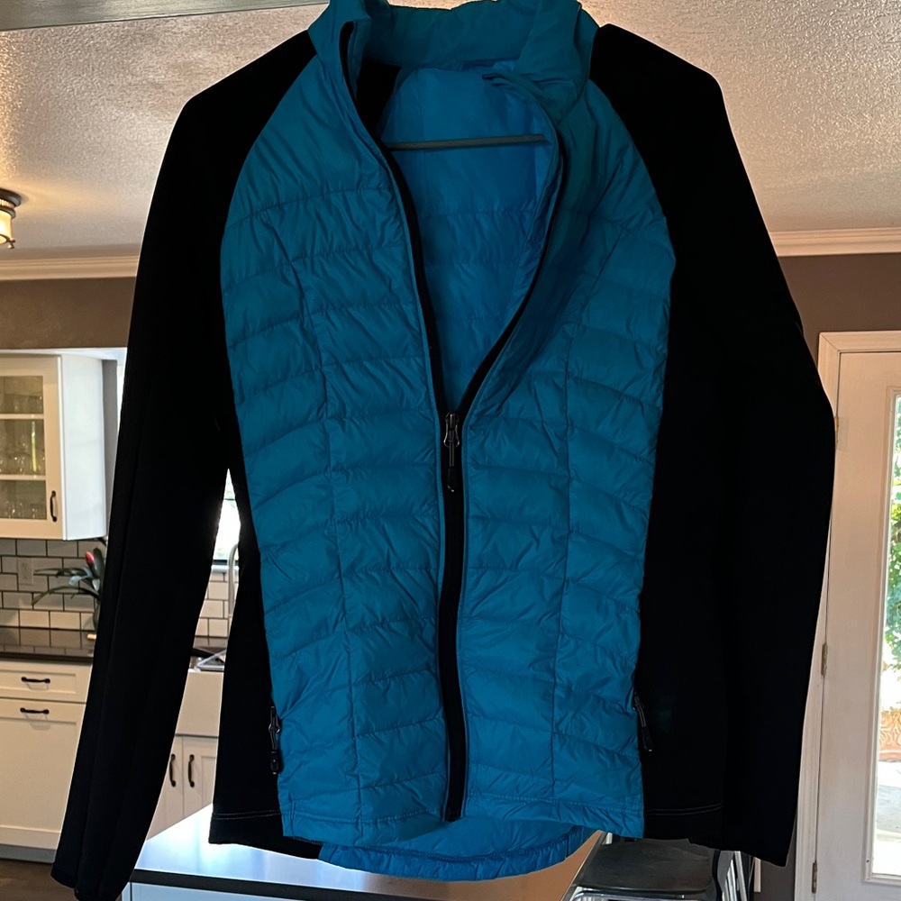 Source Unknown Blue and Black Goose Down Ski Jacket